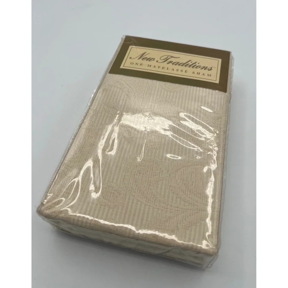 Vintage Matelasse Sham Cream Cotton Textured Bedding ‎ New Traditions Sears